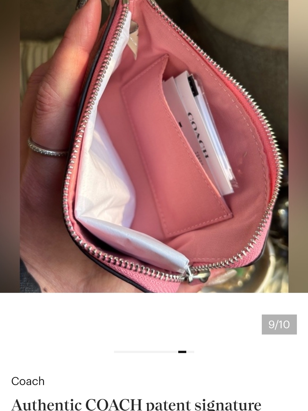 Coach Pink Patent Leather Wristlet- NWT- - Picture 4 of 5